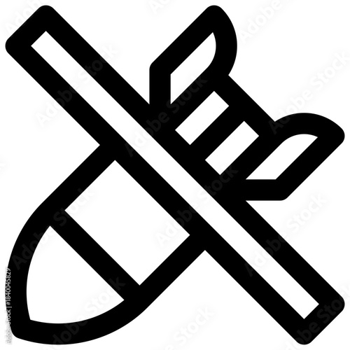 Disarmament. Editable stroke vector icon.