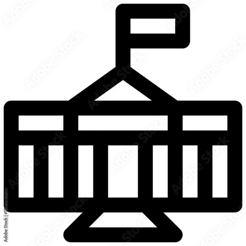 Government. Editable stroke vector icon.