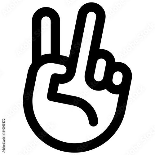 Peace sign. Editable stroke vector icon.