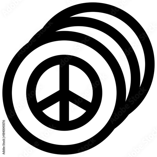 Peace stickers. Editable stroke vector icon.