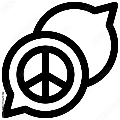 Peace talks. Editable stroke vector icon.