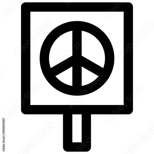Placard. Editable stroke vector icon.