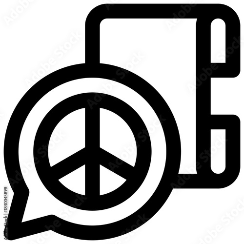 Peace treaty. Editable stroke vector icon.