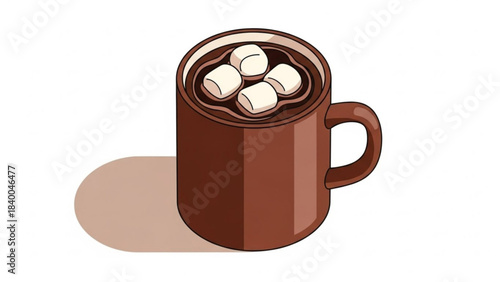 Cozy Cocoa Cup with Marshmallows: A warm, inviting cup of cocoa, adorned with fluffy marshmallows, creates a sense of comfort and sweet indulgence.