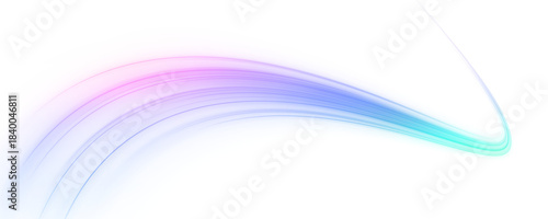 Cyan and pink neon streaks collide in a dynamic wave of motion. Dark background enhances glowing energy flow. Great for futuristic speed and technology visuals. PNG