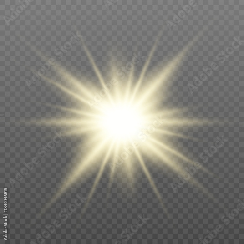 Golden starlight sparkles with radiant beams. Subtle glow creates dreamy atmosphere. Great for holiday or magical scenes.