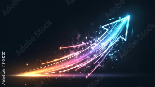 Neon Arrow Ascending - A Symbol of Growth and Progress.