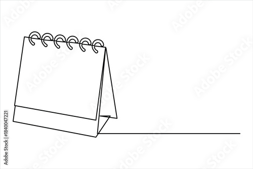 Continuous one line art drawing of calendar. memorable date, countdown, holiday, weekday and weekend design vector illustration concept