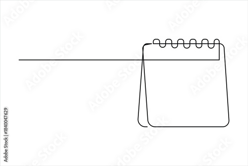 Continuous one line art drawing of calendar. memorable date, countdown, holiday, weekday and weekend design vector illustration concept