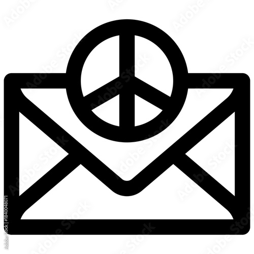 Letter of peace. Editable stroke vector icon.