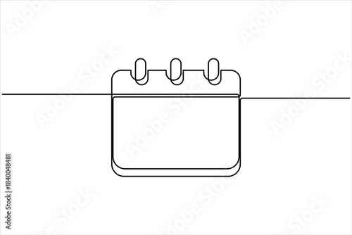 Continuous one line art drawing of calendar. memorable date, countdown, holiday, weekday and weekend design vector illustration concept