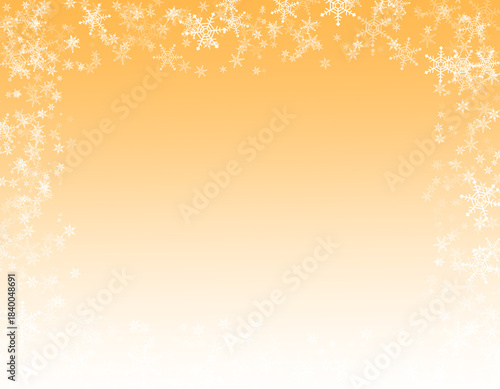 Snowflake Frame on Orange Gradient Background
