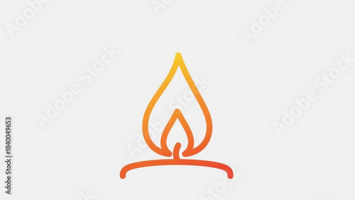 Flame Icon: A simplified graphic illustration of a flame, with bright orange and yellow hues. Depicting warmth, energy, and illumination, it stands as a visual symbol of passion, creation.