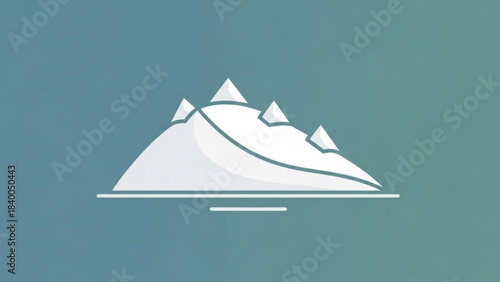 Geometric Peaks: A minimalist illustration of snow-capped peaks against a gradient backdrop, this image embodies simplicity and the raw power of nature.