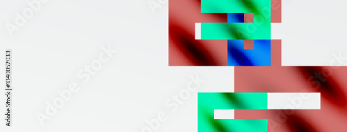 Abstract colorful shapes dominate image. Red, blue, green hues blend, creating dynamic visual texture. Minimalist composition.