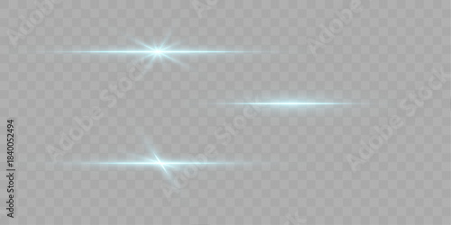 Bright sky blue streak shines with smooth radiant flow and sparkling highlights. Dynamic luminous path conveys energy and motion. Light blue line vector
