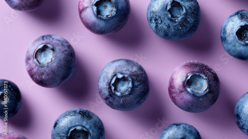 Blueberries on a Soft Pink Background