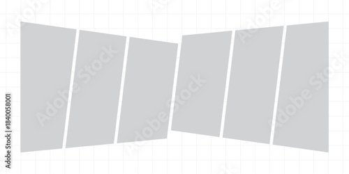 Pictures or photos frame collage, page grid layout abstract photo frames and digital photo wall template