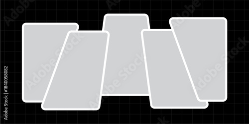 Pictures or photos frame collage, page grid layout abstract photo frames and digital photo wall template