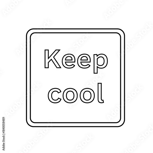 Flat pseudo-vector illustration.  "Keep cool" sign. Logistics and delivery concept.