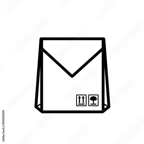 Envelope Packaging with Handling Instructions for Safe Delivery. Logistics and delivery concept.  