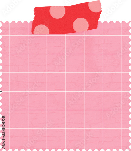 Cute Grid Memo Pink High Quality Isolated