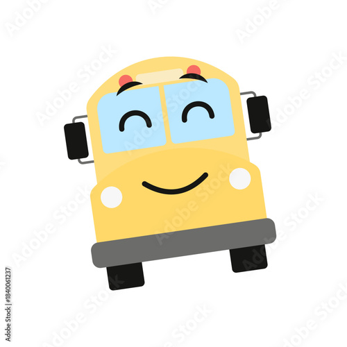 Cute School Bus Cartoon Character