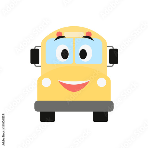 Cute School Bus Cartoon Character