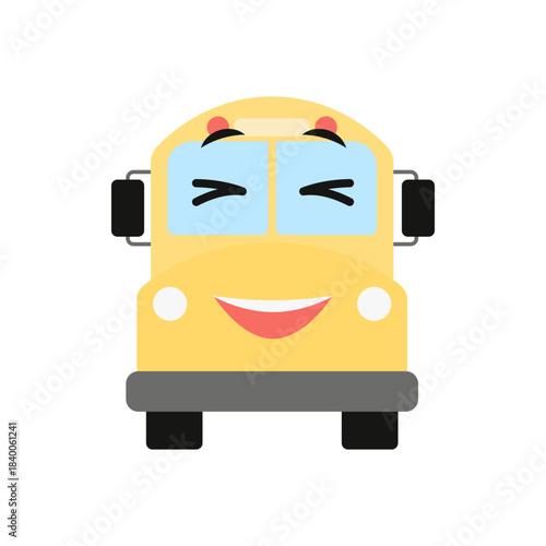 Cute School Bus Cartoon Character
