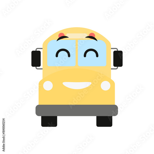 Cute School Bus Cartoon Character
