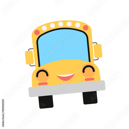 Cute School Bus Cartoon Character