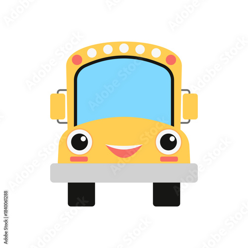 Cute School Bus Cartoon Character