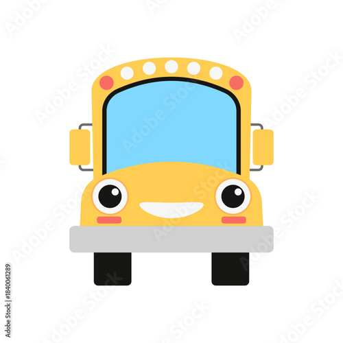 Cute School Bus Cartoon Character