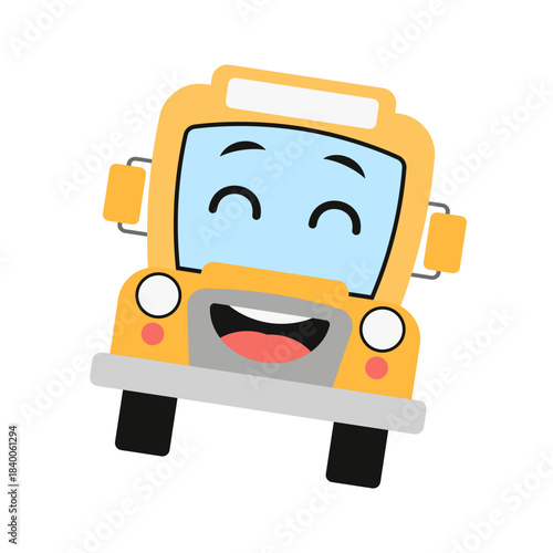 Cute School Bus Cartoon Character