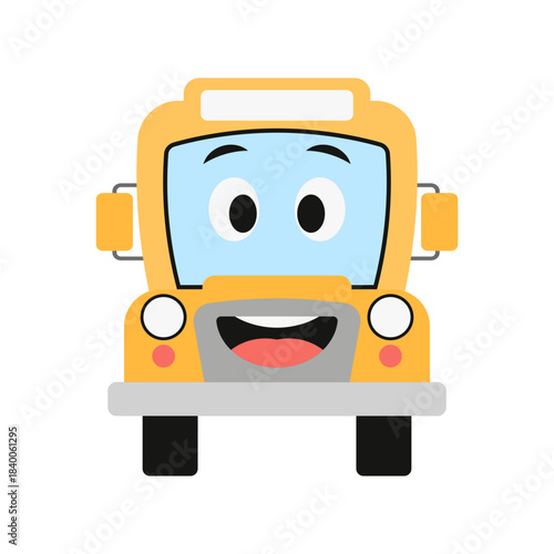 Cute School Bus Cartoon Character