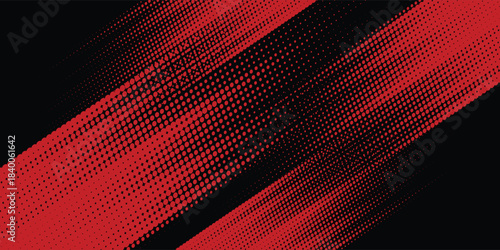 Halftone dots red and blue color pattern gradient grunge texture background. Dot pop art comic sport style vector illustration. modern background