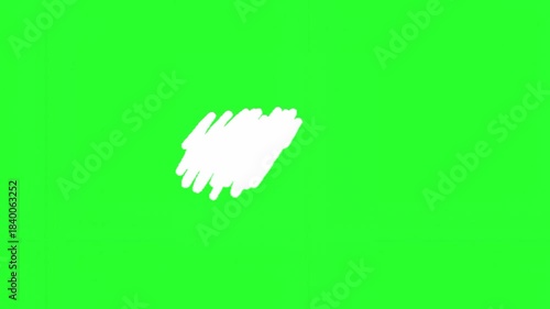 Green Screen Animated White Scribble Brush Reveal for text masking, artistic transitions, or graffiti effects.
