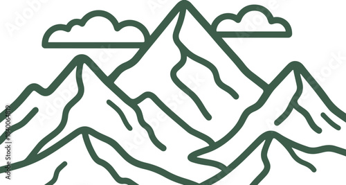 mountain landscape icon and outdoor hiking logo nature view river and mountain 