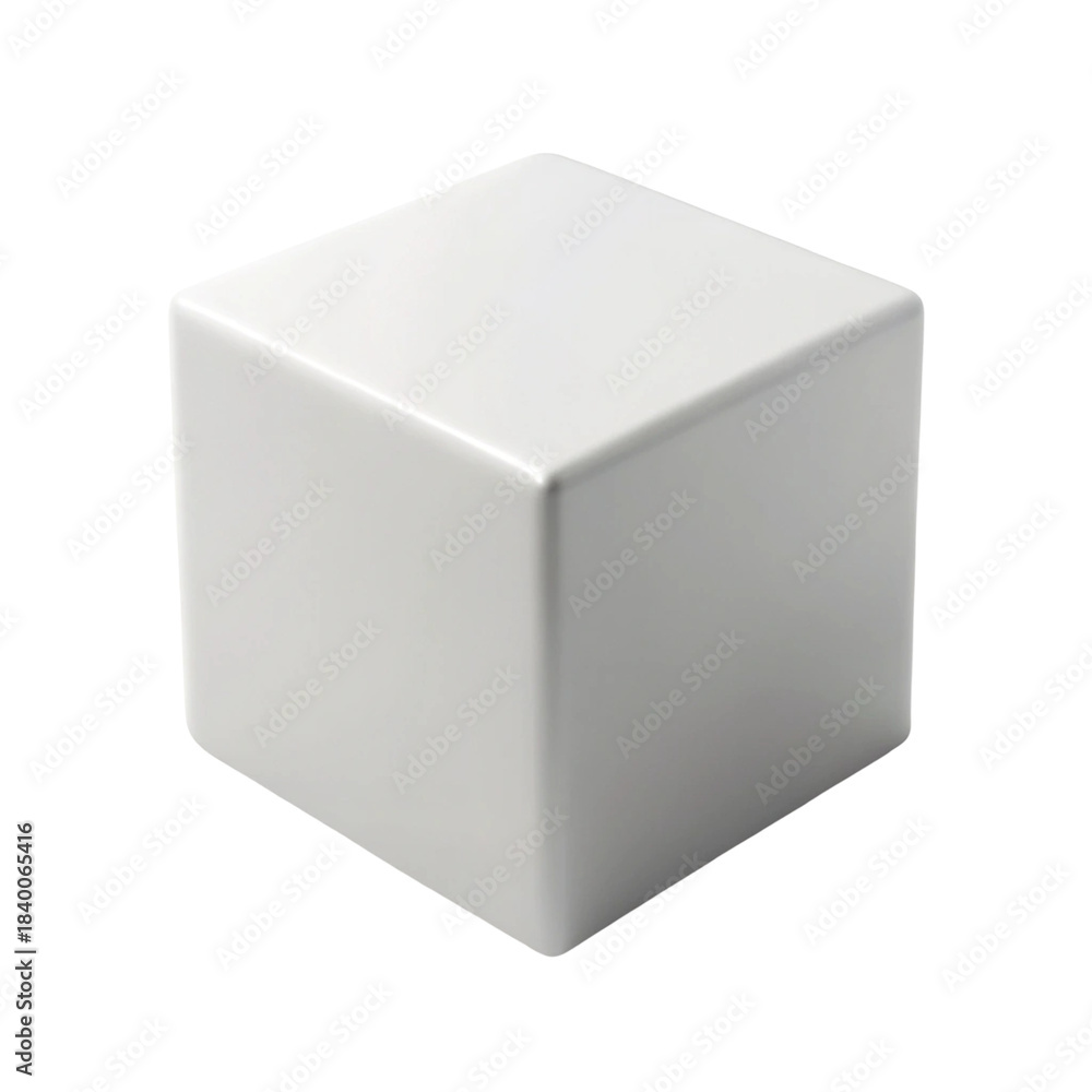Fototapeta premium White Cube on Transparent Background on transparent background 