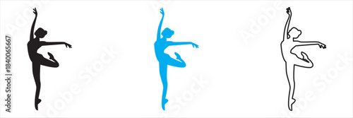 Girl dancer vector icon. Vector illustration . isolated on white background. EPS10
