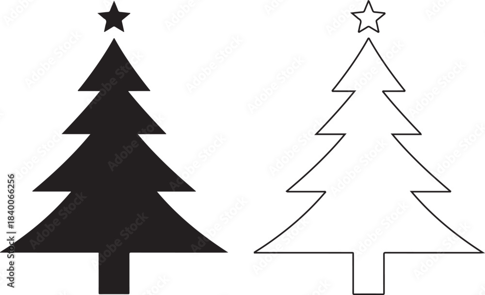 Fototapeta premium christmas tree set, christmas tree vector, christmas tree vector illustration, christmas, tree, winter, xmas, december, celebration, forest, year, season, symbol, nature, pine, illustration, decoratio