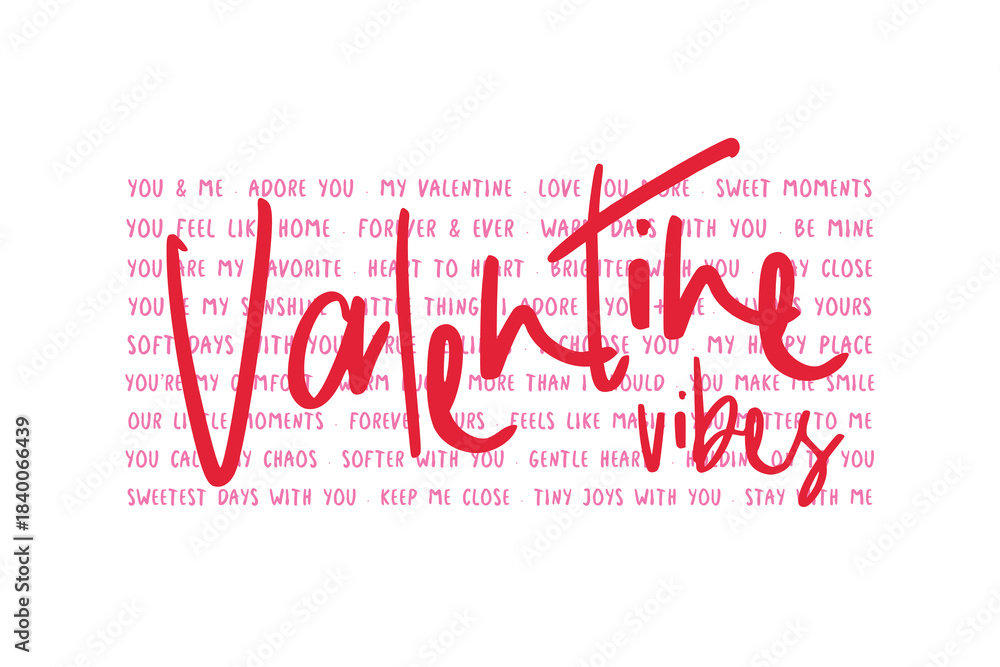 Fototapeta premium Valentine Vibes, Distressed Urban Style Typography for T Shirt Design