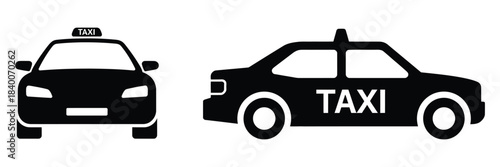 Taxi Cab Car Vector Icon – Simple Transport Symbol for Maps, Navigation Apps, Urban Mobility, and Ride Service Design