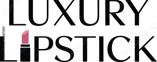 Luxury lipstick branding with elegant pink tube