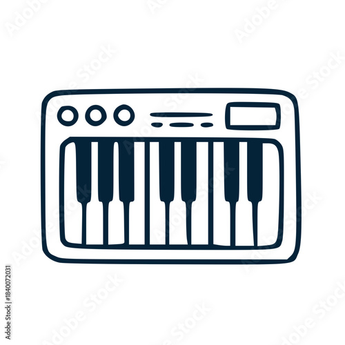 Midi keyboard electronic music instrument icon