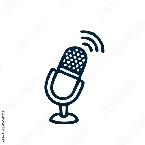 Retro microphone icon for audio recording