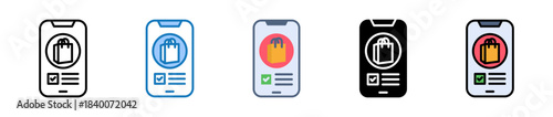 Mobile Order multiple style icons set design vector illustration. 