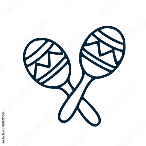 Maracas percussion instrument icon for rhythm