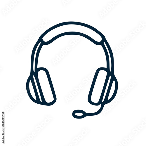 Simple headphones icon for listening audio