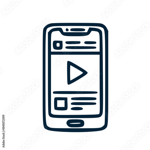 Smartphone video interface icon for media